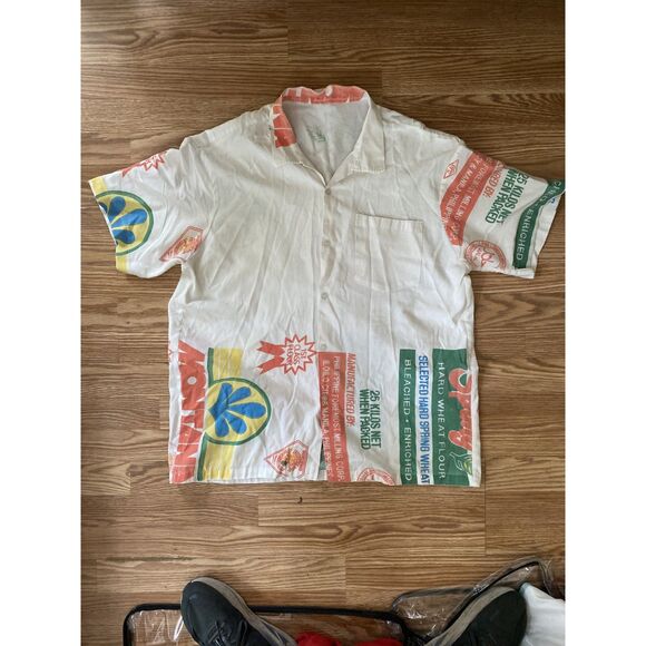 Vintage Feed Sack Flour Shirt | Large Best - Picture 1 of 4